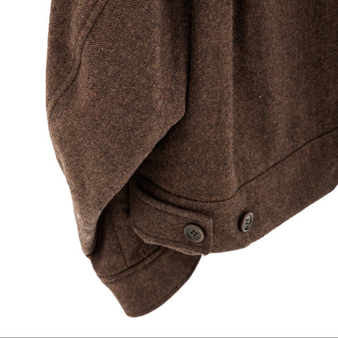 Amomento Padded Crop Wool jacket Brown AM24FWM02JK Degli Uberti